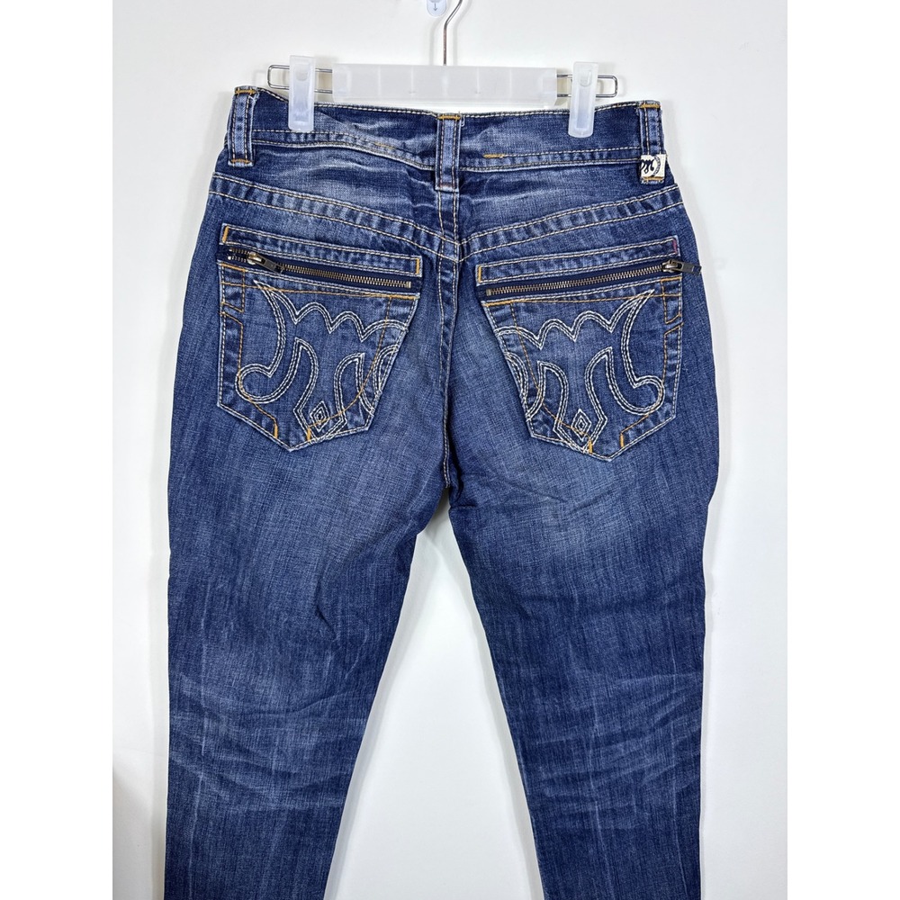 Mek DNM Ulan-Bator Straight Leg Jeans Distressed Blue Denim Women Size 30x26‎ - Picture 7 of 9